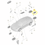 Luz Cortesia Teto Porsche Taycan Turbo 2021 a 2024 Traseiro Direito - Imagem 2
