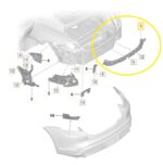 Suporte Guia Parachoque Porsche Taycan 2021 a 2024 Traseiro - Imagem 2