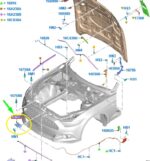 Fechadura Trava Capo Ford Mustang 5.0 V8 2018 2019 2020 2021 - Imagem 2