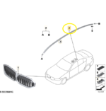 Friso Pestana Teto Bmw 320i G20 M Sport 2021 a 2024 Direito - Imagem 2