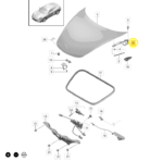 Dobradiça Braço Capo Porsche 718 Cayman S 2018 2023 Esquerda - Imagem 2
