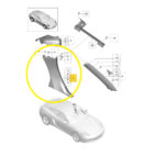 Moldura Acabamento Coluna Porsche 718 Cayman S 2018 2023 Esq - Imagem 2