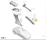 Acabamento Moldura Coluna Porsche 718 Cayman S 18 a 23 Dir - Imagem 2