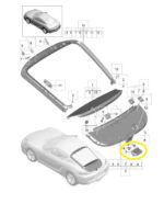 Puxador Tampa Porta Malas Porsche 718 Cayman S 2018 a 2023 - Imagem 2