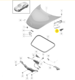 Amortecedor Capo Porsche 718 Cayman S 2018 2019 2020 a 2023 - Imagem 2