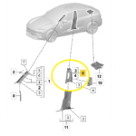 Moldura Acabamento Coluna Porsche Macan 4S Ev 2025 2026 Dir - Imagem 2
